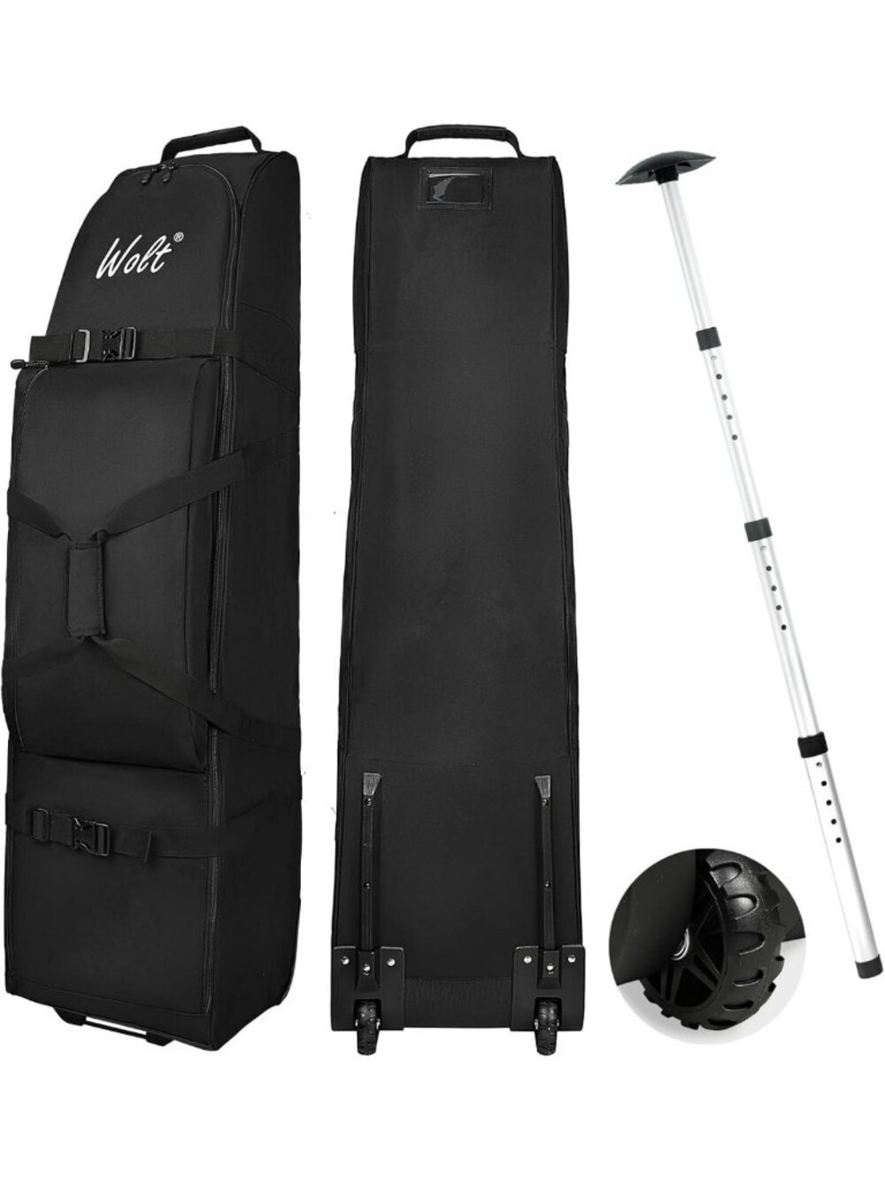 Golf Travel Bag with Anti-Impact Support - Padded Case for Airlines & Wheels